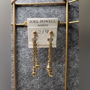 Vintage Joel Powell Designs Clip Earrings Gold